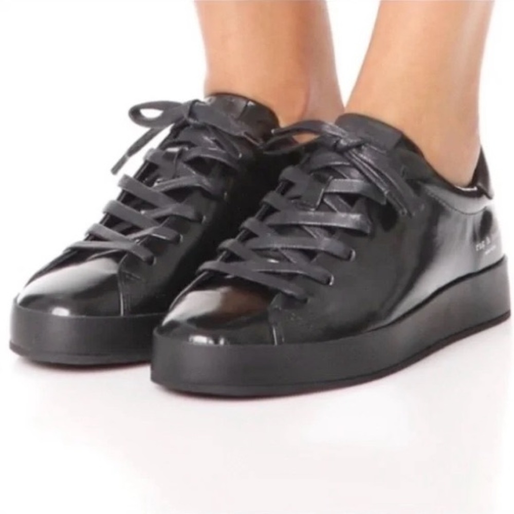 Rag & Bone: Rb1 Low top Patent Leather Sneakers (Size 7)